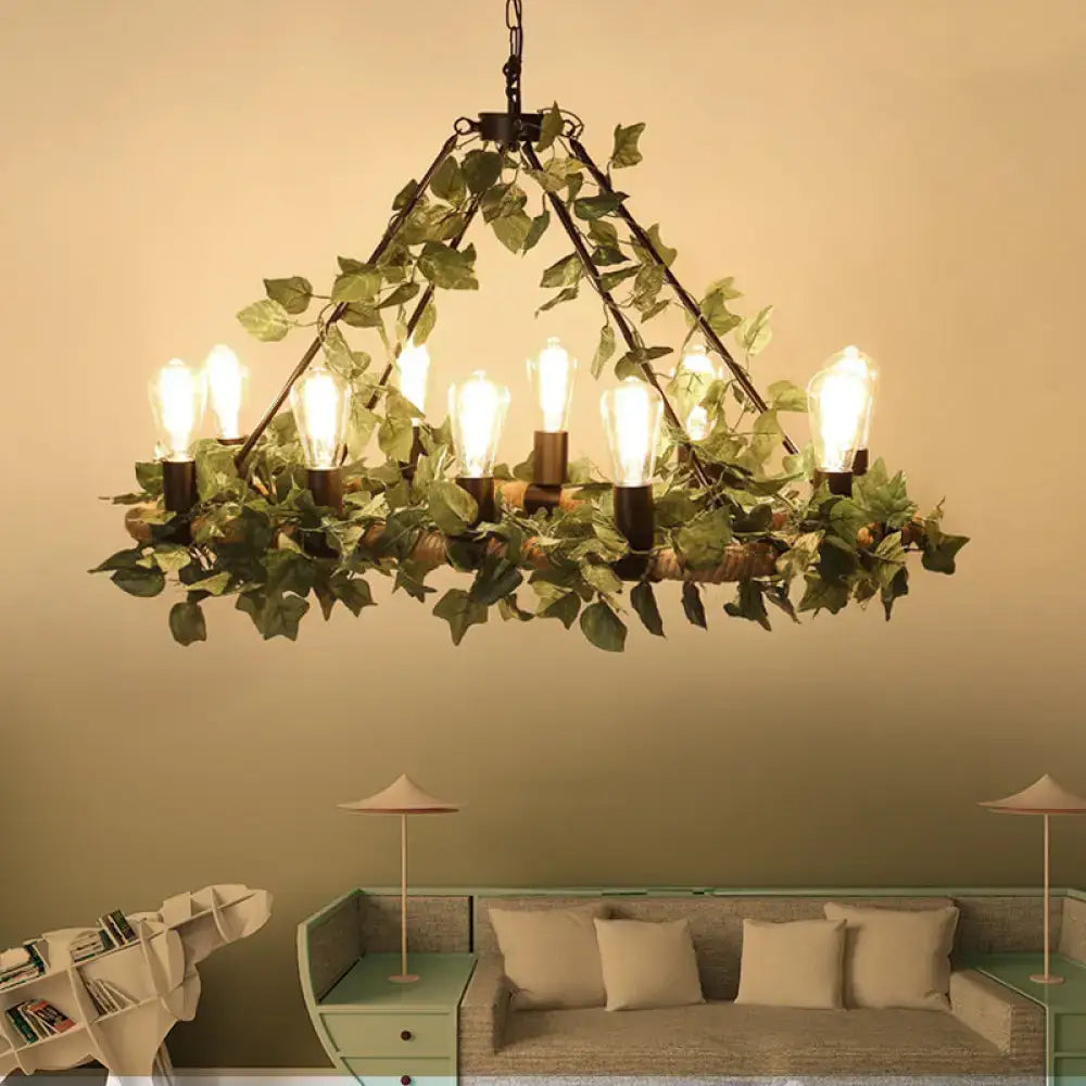 Industrial pink & green ivy led pendant light – restaurant dining room
