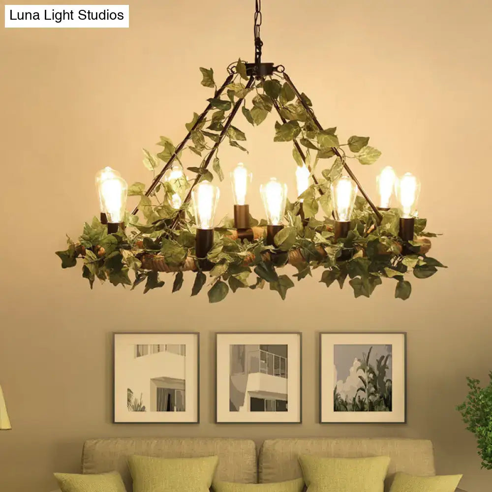 Industrial pink & green ivy led pendant light – restaurant dining room