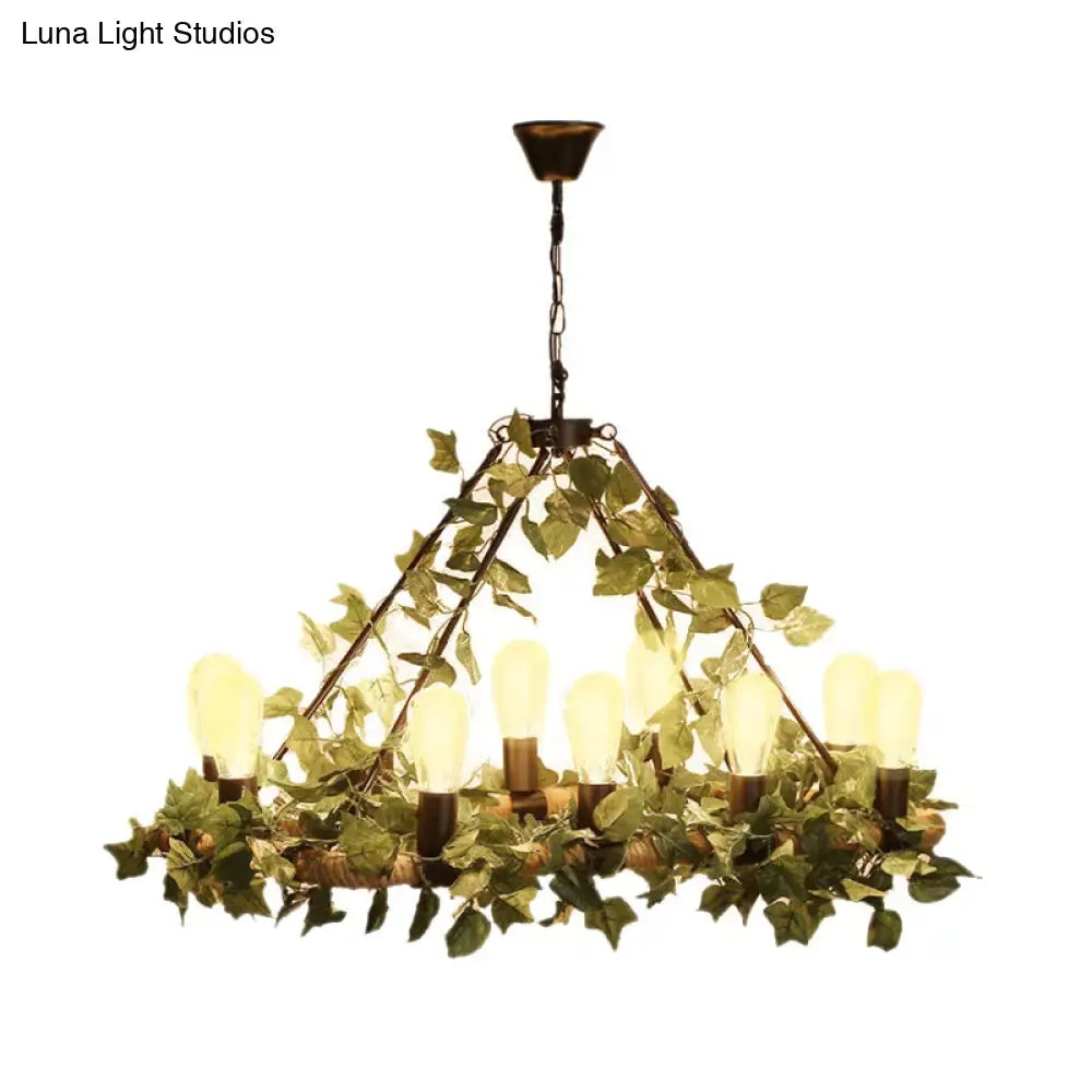 Industrial pink & green ivy led pendant light – restaurant dining room