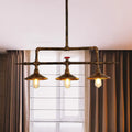 Industrial brass water pipe dining room e27 light with red valve