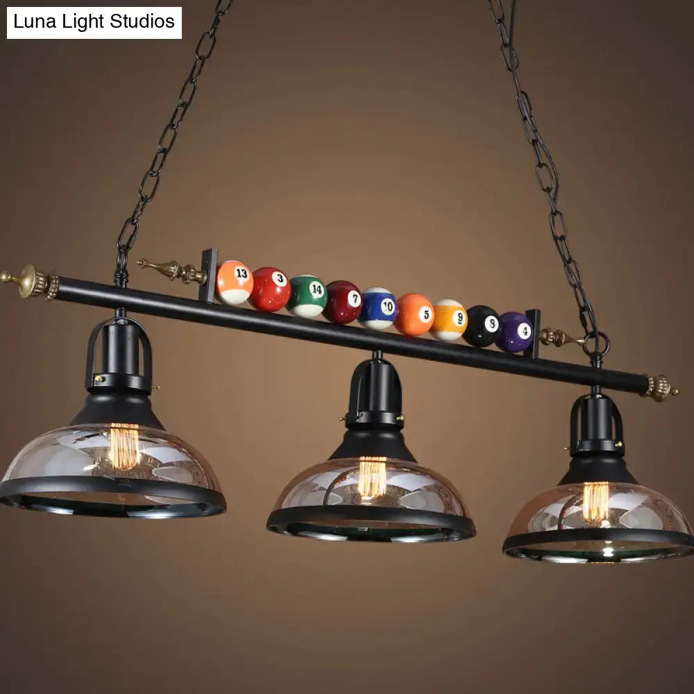 Industrial style black metal billiard light dining room pendant