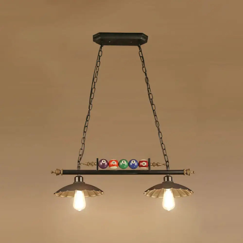 Industrial style black metal billiard light dining room pendant