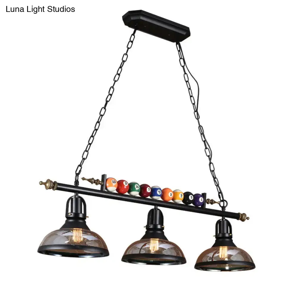 Industrial style black metal billiard light dining room pendant