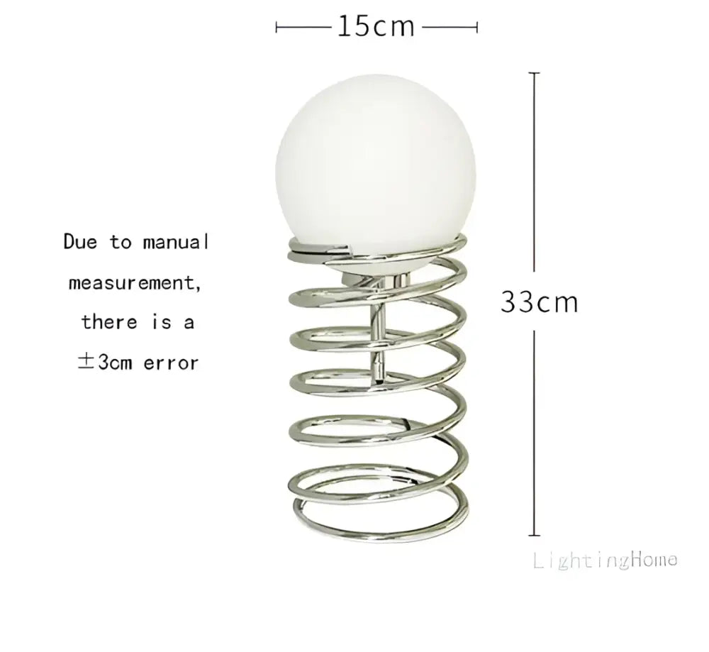 Bauhaus spring table lamp chrome and white glass bedroom light