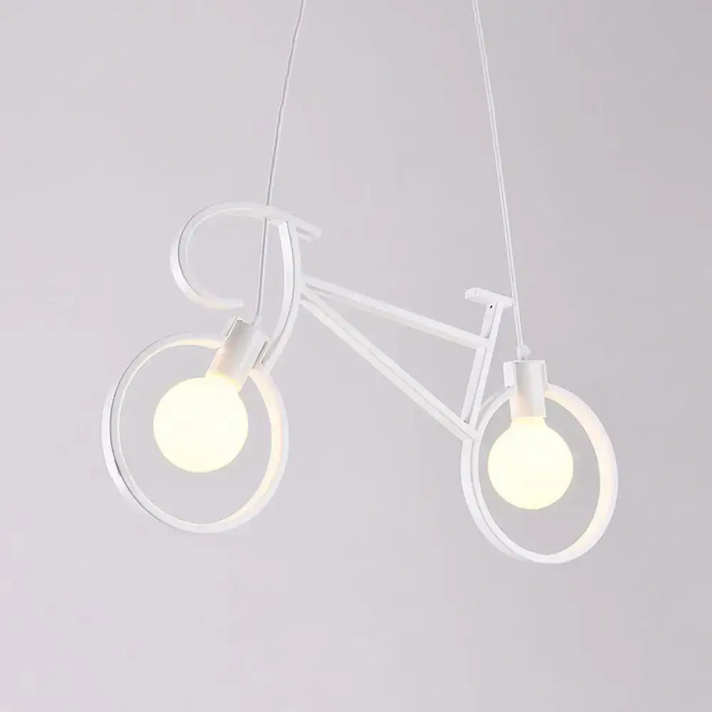 Vintage black iron bicycle chandelier dining room pendant light
