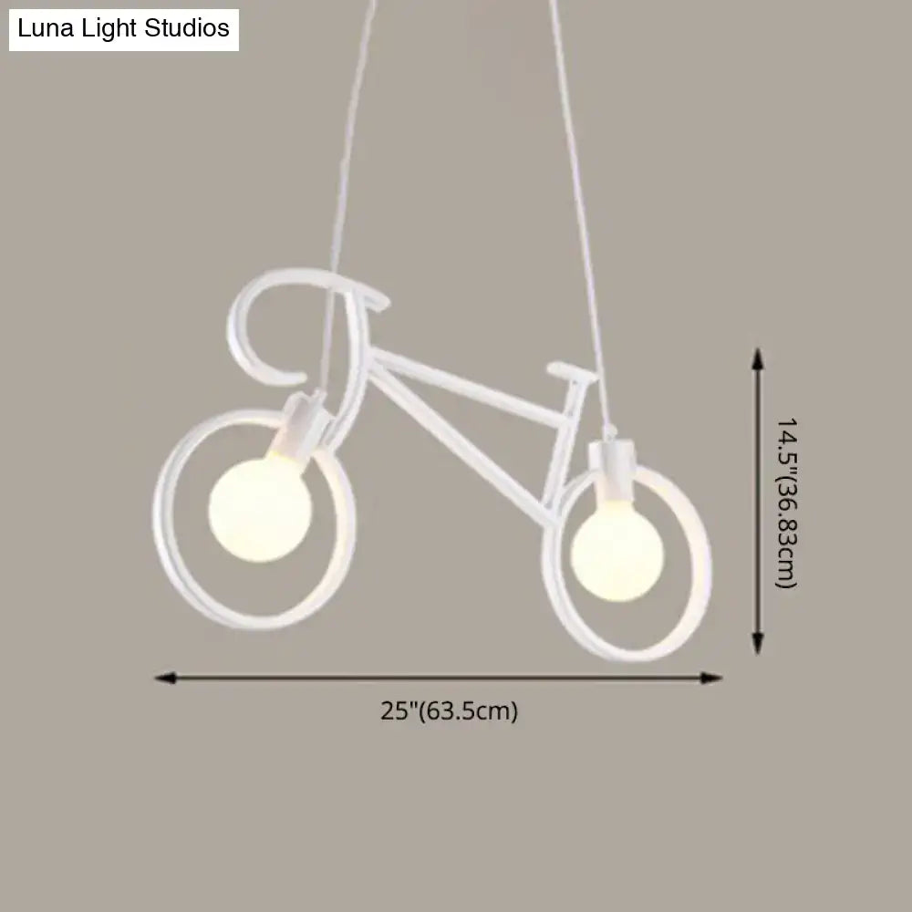 Vintage black iron bicycle chandelier dining room pendant light
