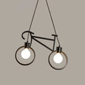 Vintage black iron bicycle chandelier dining room pendant light