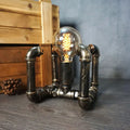 Industrial bronze iron pipe art night lamp – boys bedroom