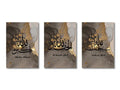 Gold and gray ayatul kursi islamic wall art set living room decor