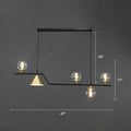 Modern black & gold glass island pendant light kitchen fixture