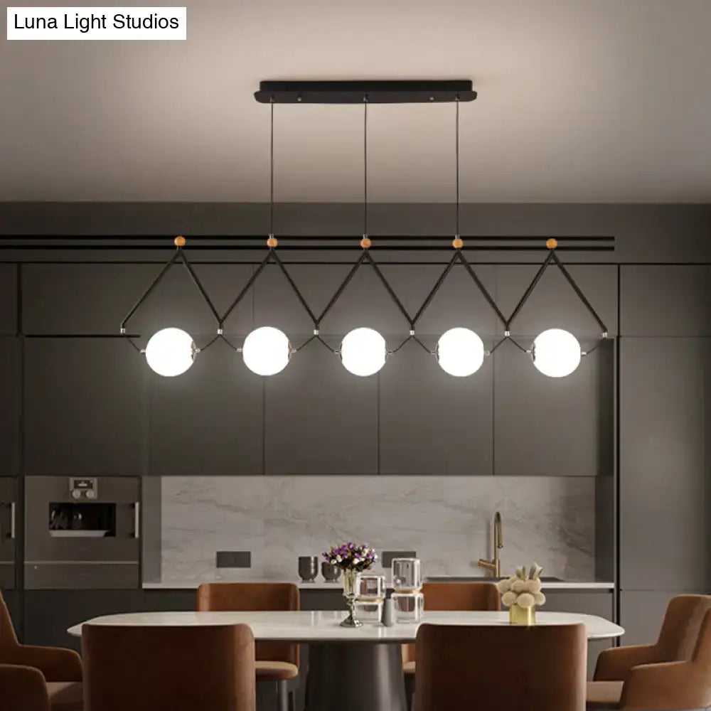 Modern black and white ball restaurant suspension light dining room