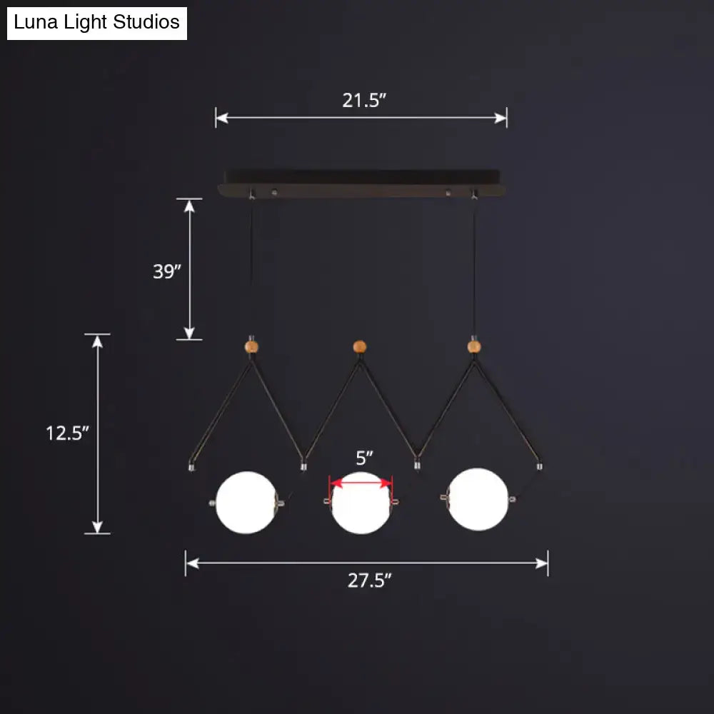 Modern black and white ball restaurant suspension light dining room