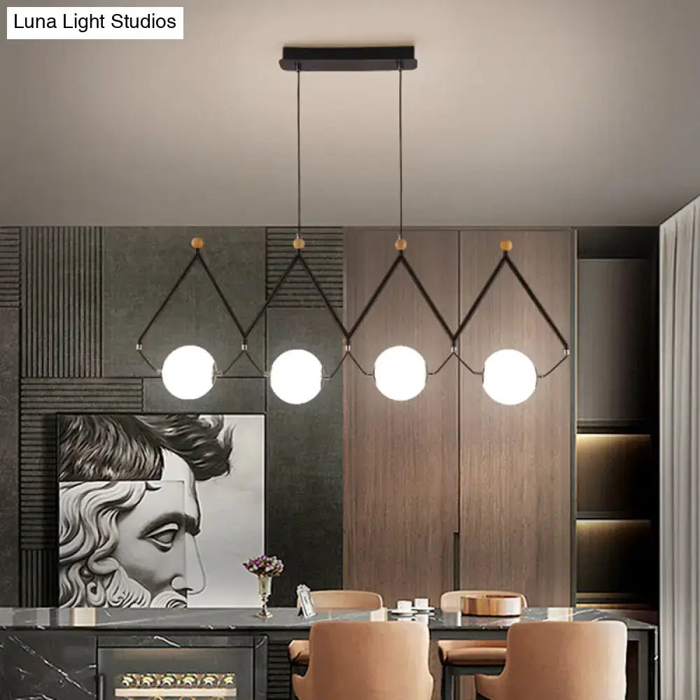 Modern black and white ball restaurant suspension light dining room