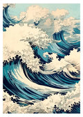 Japanese hokusai blue and white art poster print living room decor