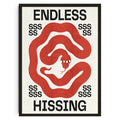 Red endless snake koi cat abstract wall art living room framed poster