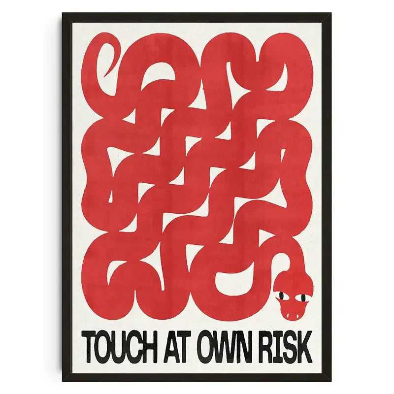 Abstract orange & green koi cat wall art poster – living room decor