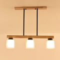 Modern wood and white glass cylinder led island light dining room