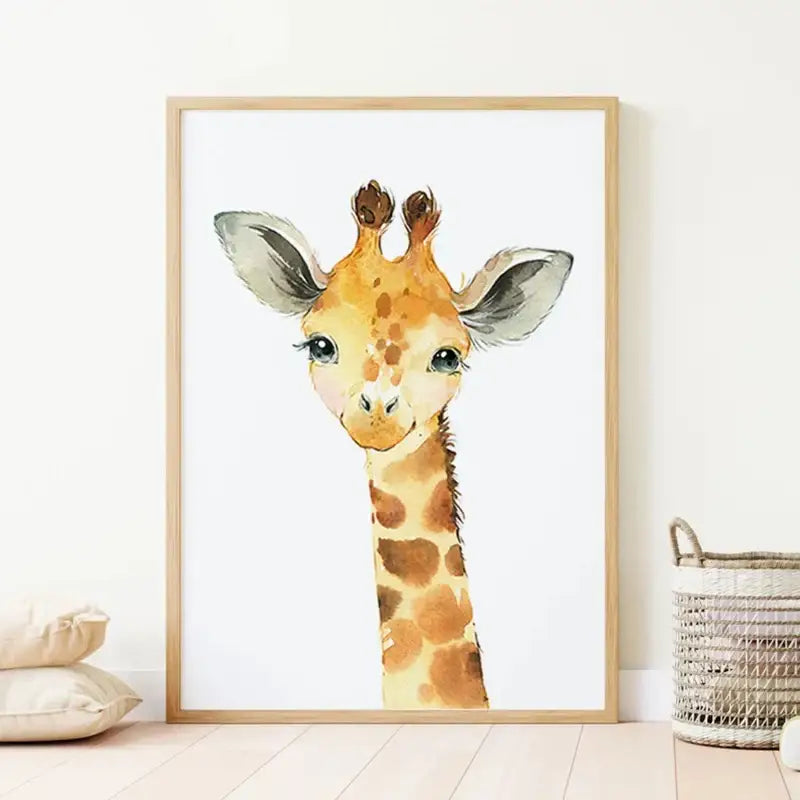 Watercolor pastel animal nursery wall art set – nursery room decor
