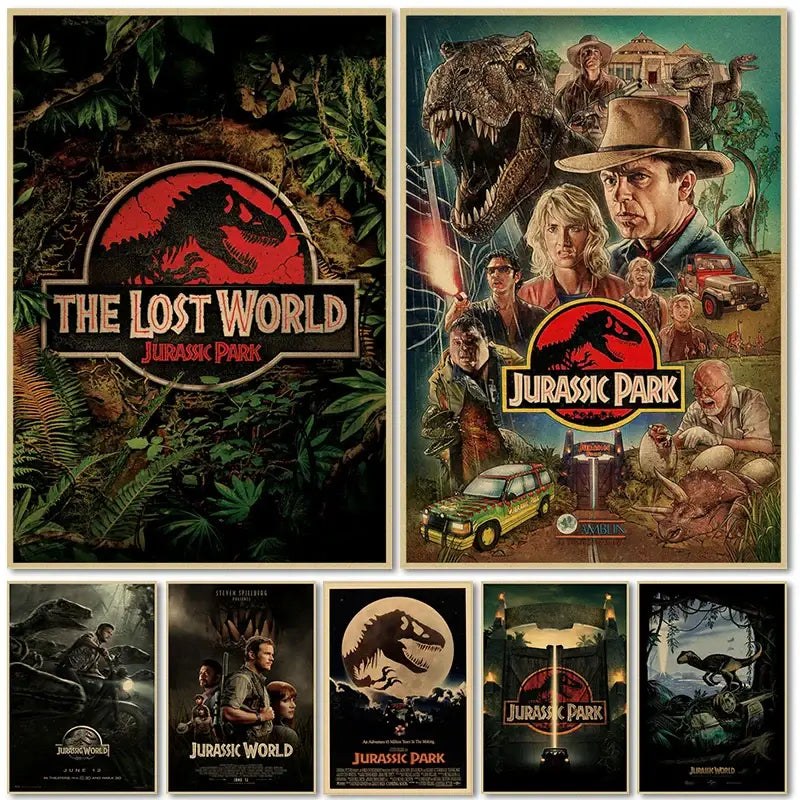 Jurassic park mosquito amber stone dinosaur canvas living room art
