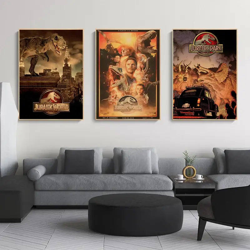 Jurassic park mosquito amber stone dinosaur canvas living room art