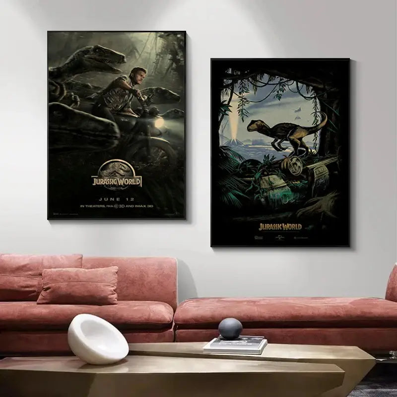 Jurassic park mosquito amber stone dinosaur canvas living room art