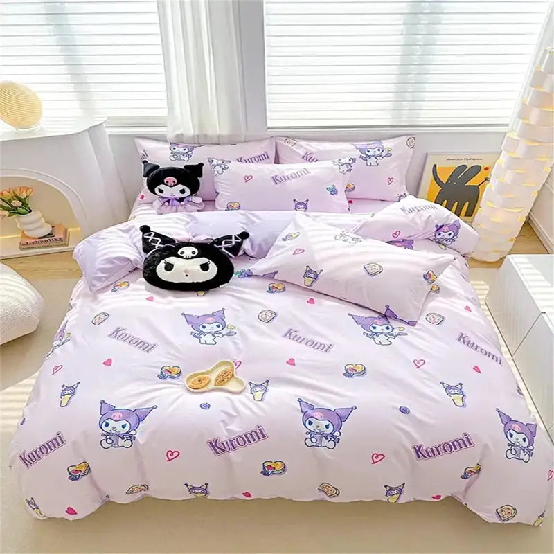 Kawaii light blue cinnamoroll bedding set – bedroom duvet cover