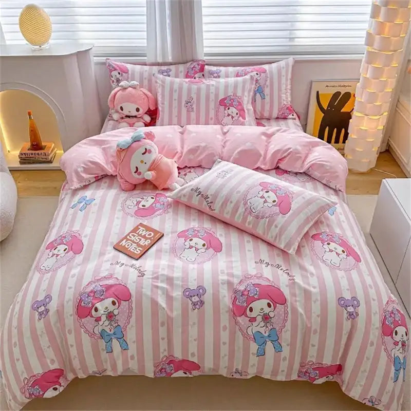 Kawaii light blue cinnamoroll bedding set – bedroom duvet cover
