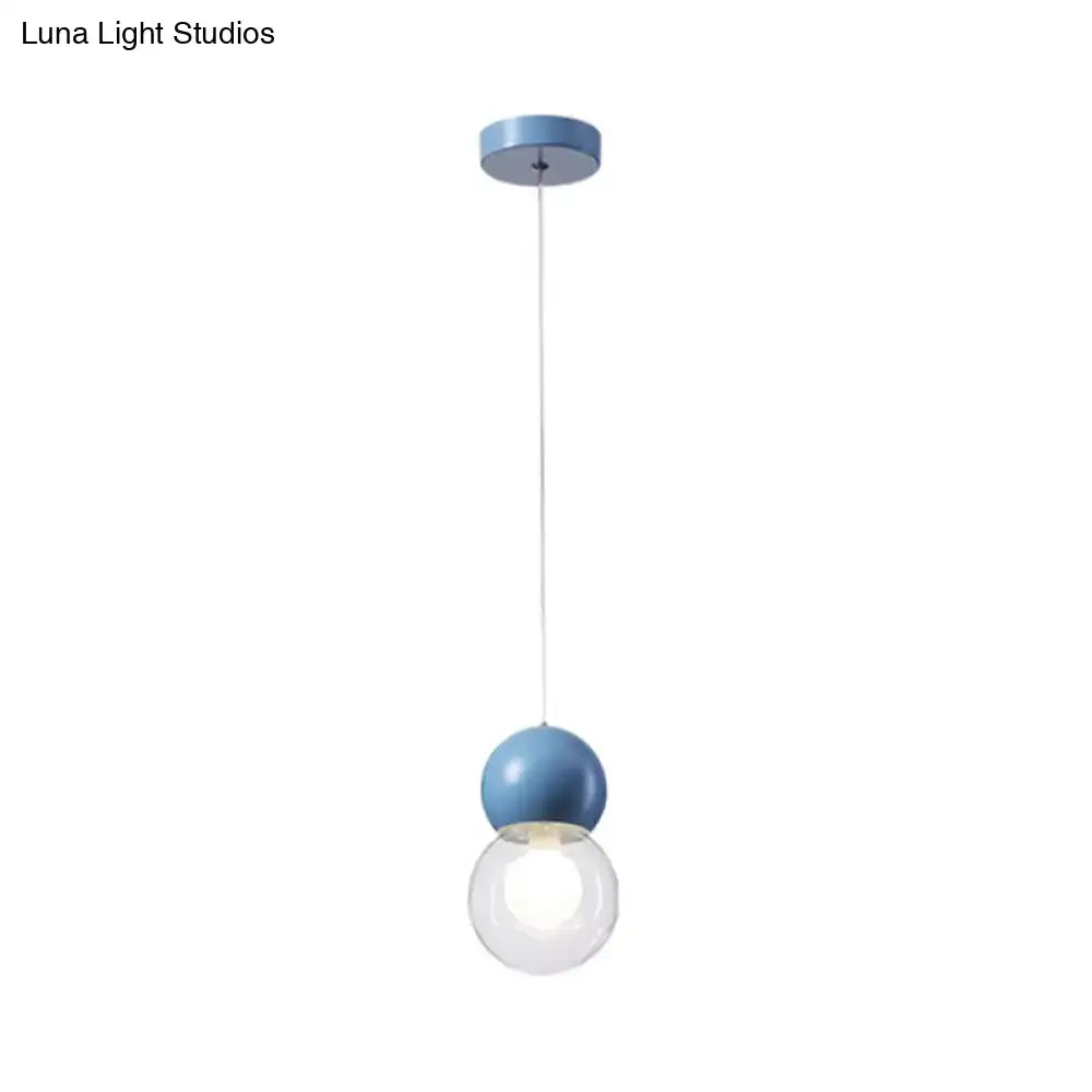 Modern blue & white macaron ceiling pendant kids bedside light