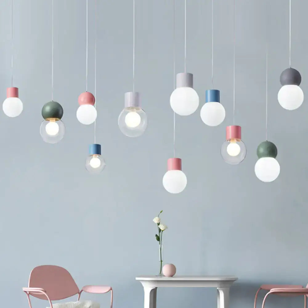 Modern blue & white macaron ceiling pendant kids bedside light
