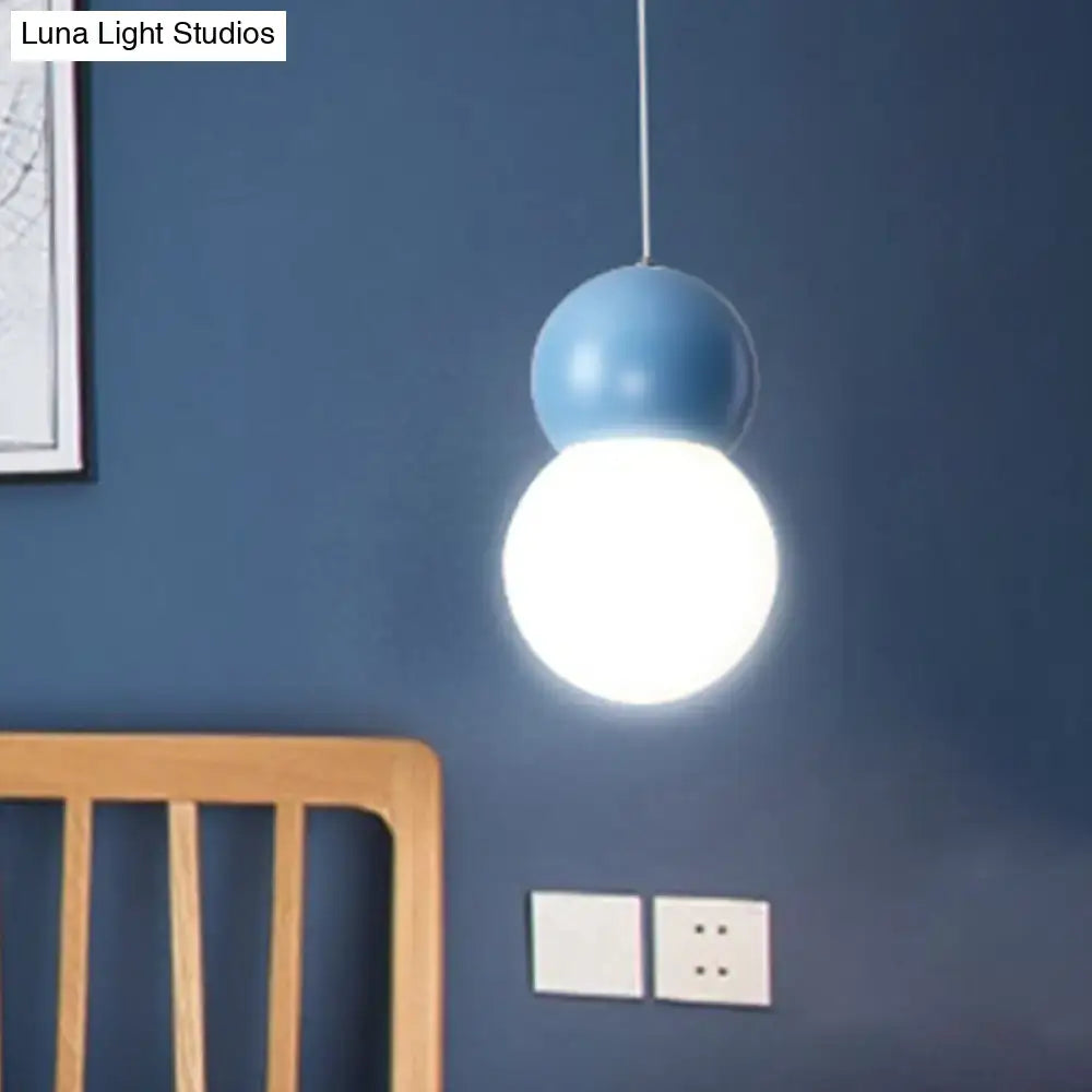 Modern blue & white macaron ceiling pendant kids bedside light