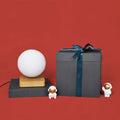 White and wood moon sphere led night light bedroom bulb base