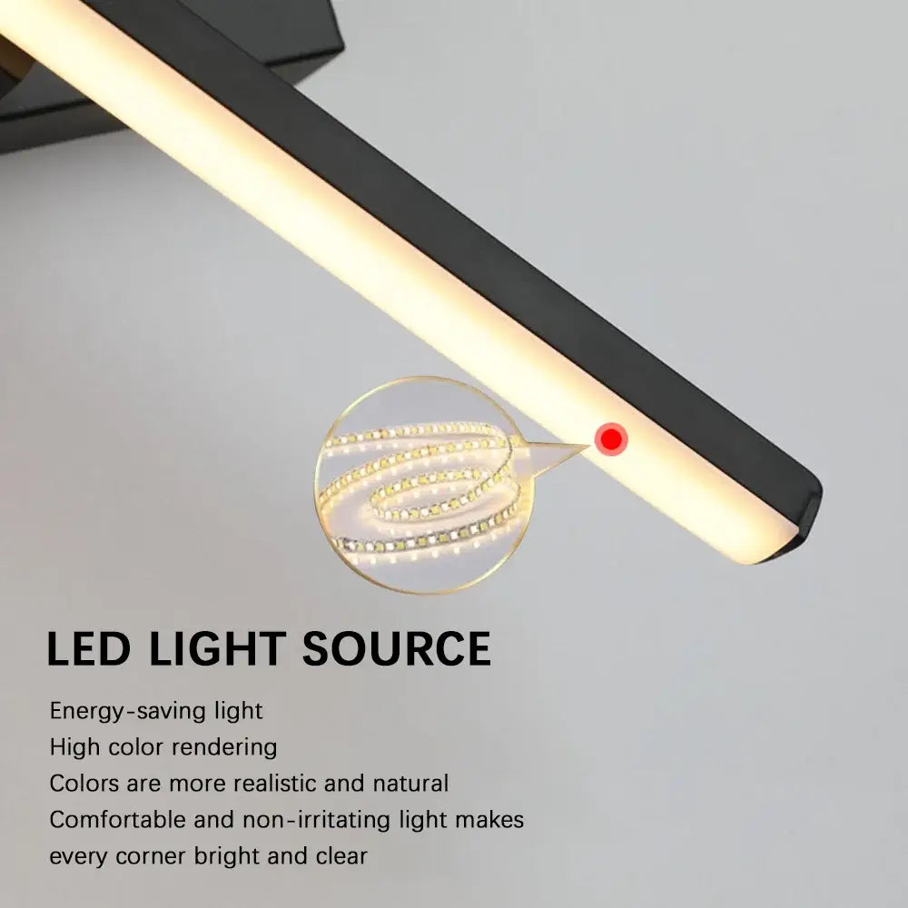 Modern black rotated led wall sconce bedroom light source