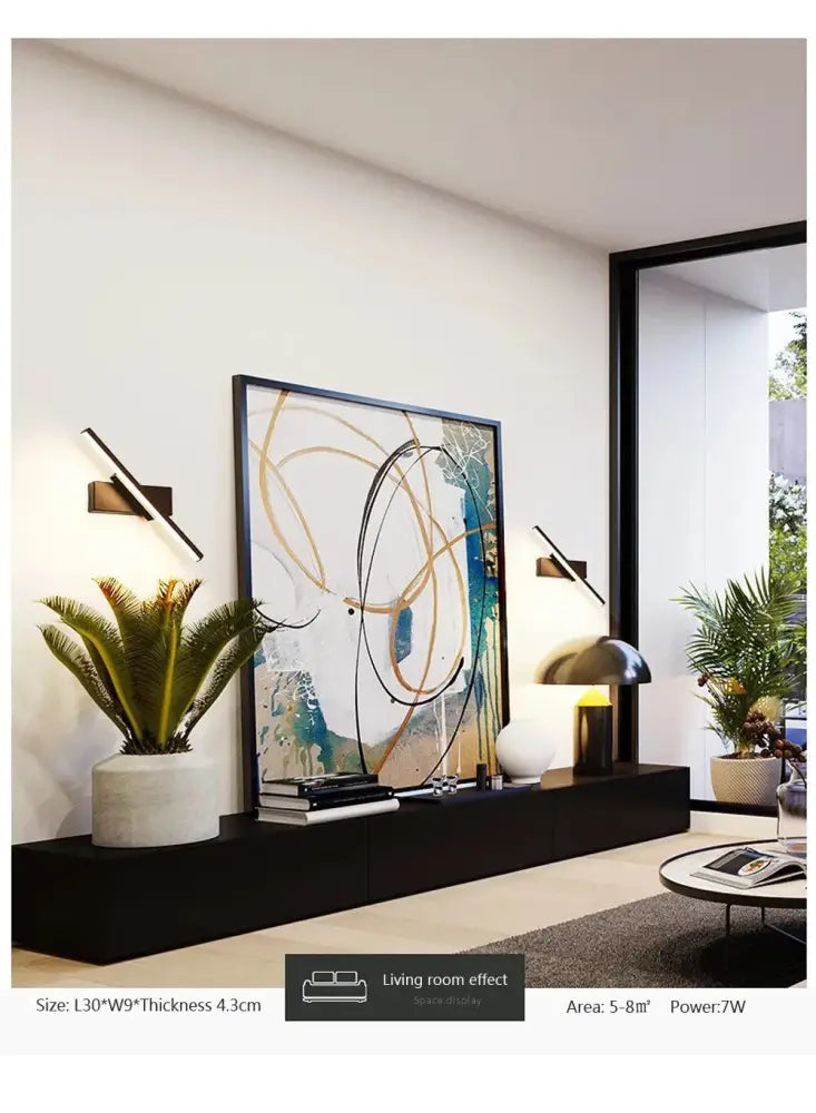 Modern black rotated led wall sconce bedroom light source