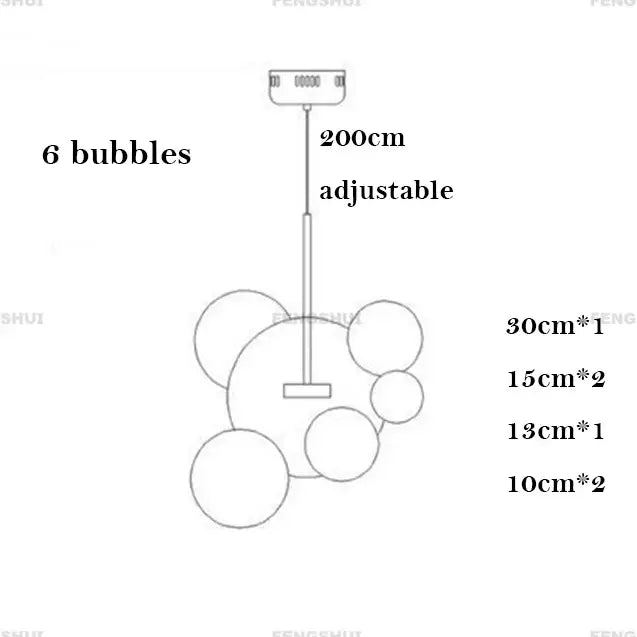 Modern led bubble ball chandelier for dining room decor