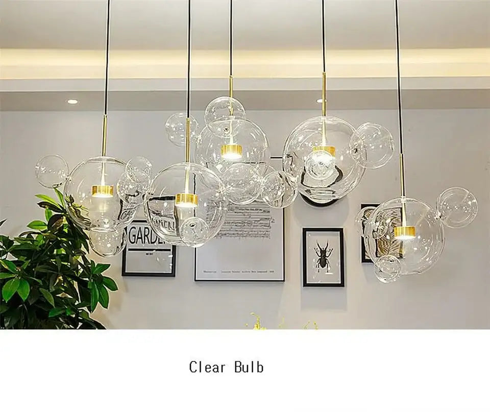 Modern led bubble ball chandelier for dining room decor