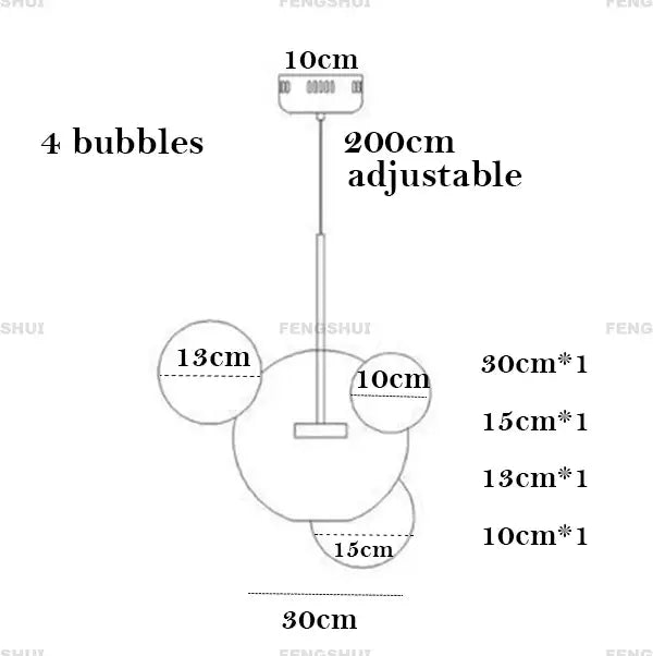 Modern minimalist bubble ball led chandelier dining room pendant light