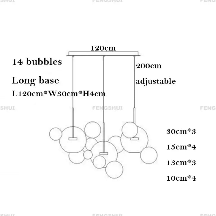 Modern minimalist bubble ball led chandelier dining room pendant light