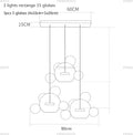 Modern minimalist bubble ball led chandelier dining room pendant light