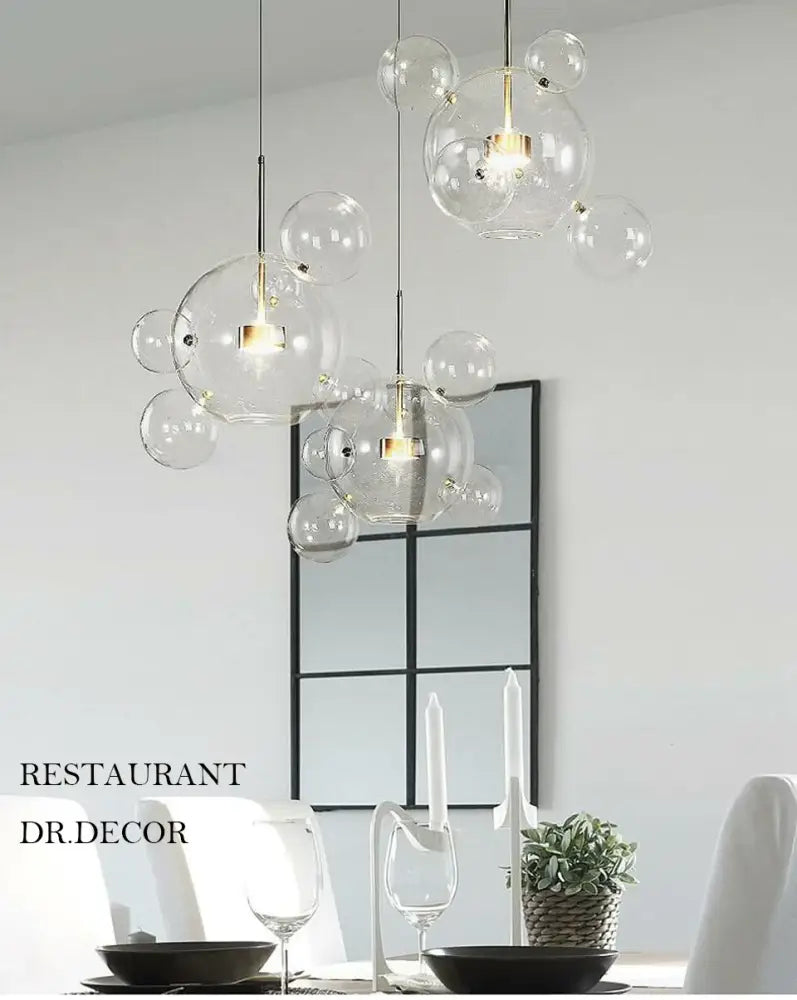 Nordic decor led bubble chandelier dining room pendant light