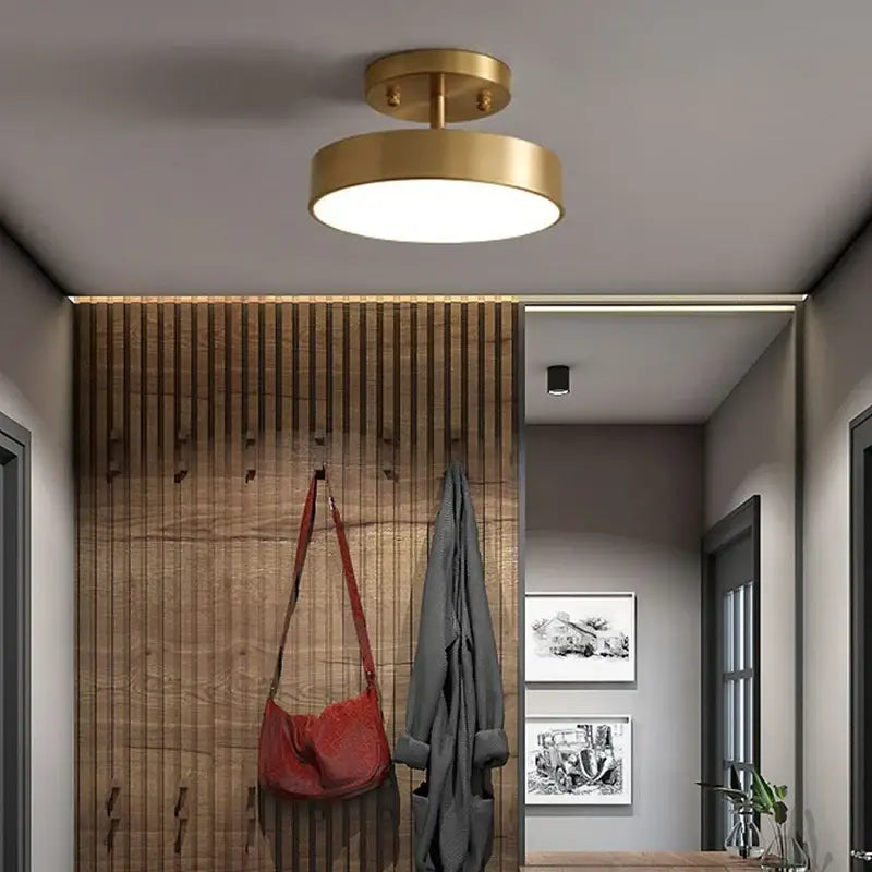 Modern gold circular led ceiling light for bedroom living room