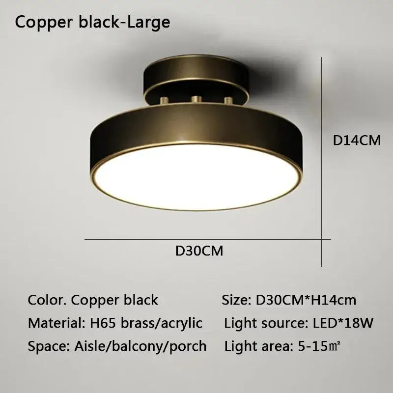 Modern gold circular led ceiling light for bedroom living room
