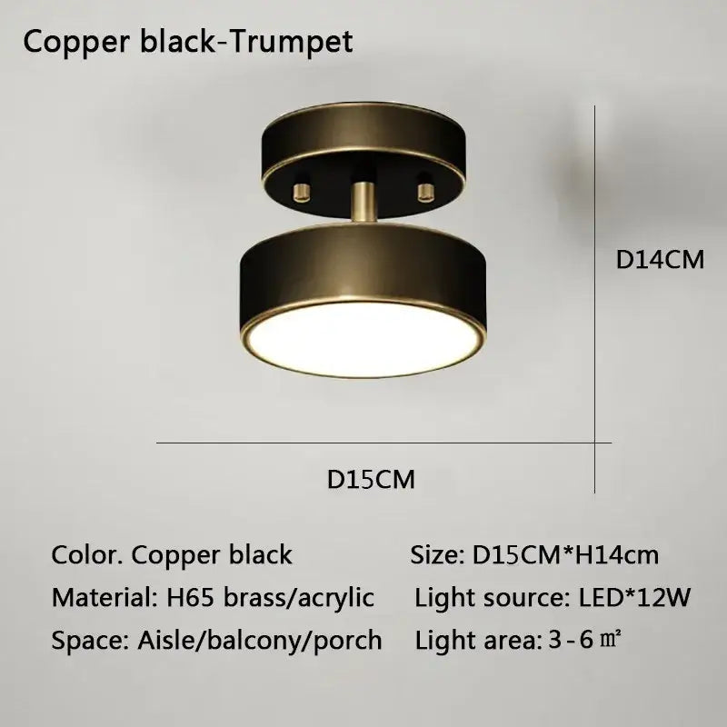 Modern gold circular led ceiling light for bedroom living room