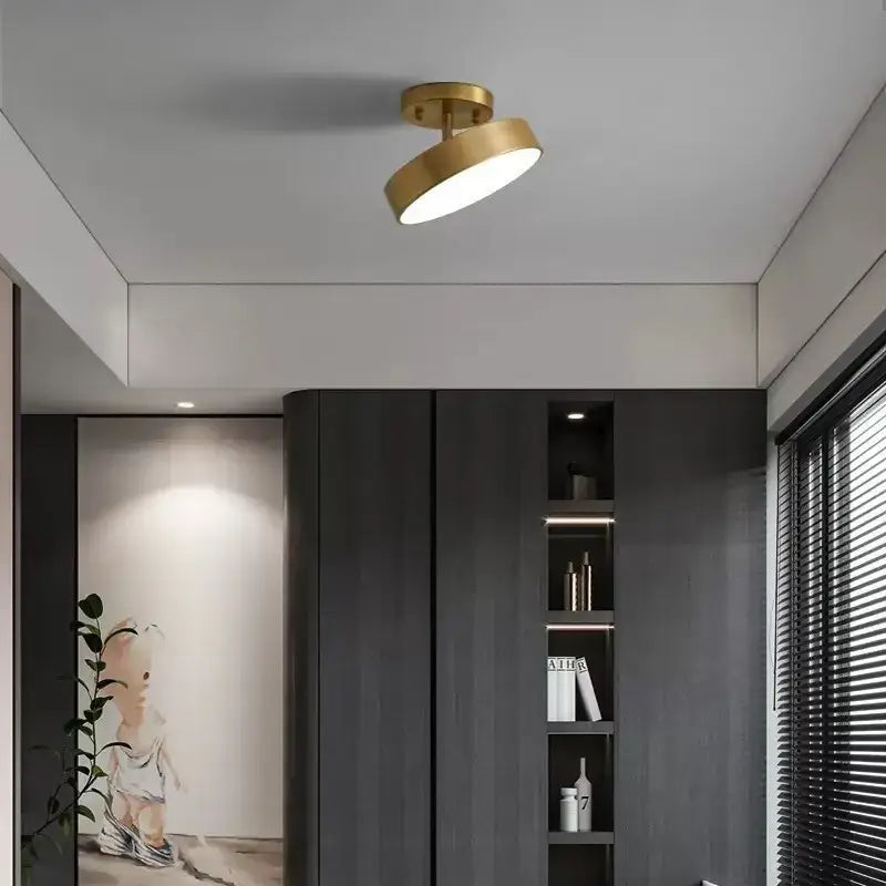 Modern gold circular led ceiling light for bedroom living room