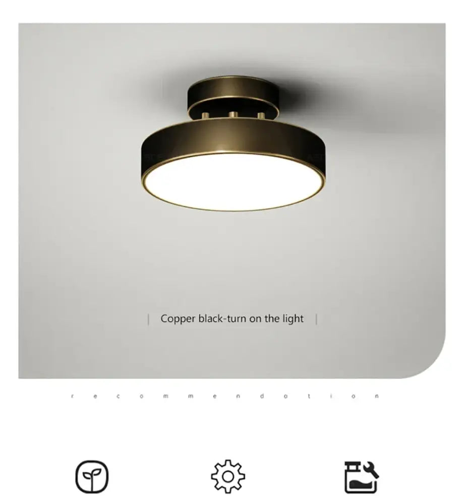 Modern gold circular led ceiling light for bedroom living room
