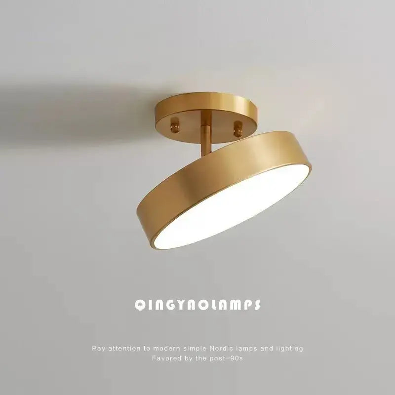 Modern gold circular led ceiling light for bedroom living room