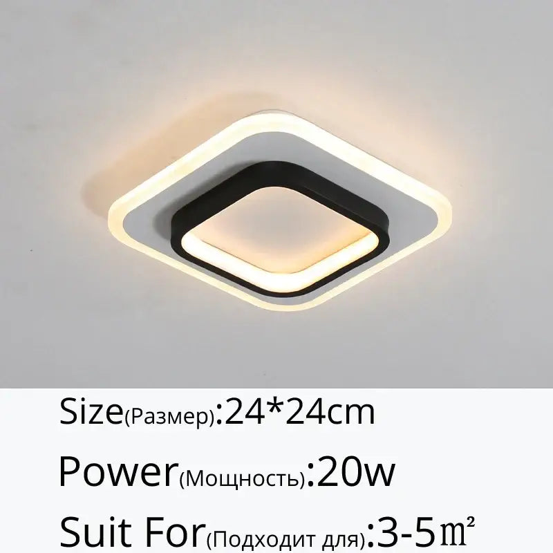 DecorBites™ LED Ceiling Lights for Bedroom Kitchen Modern Round Square Lighting Fixtures