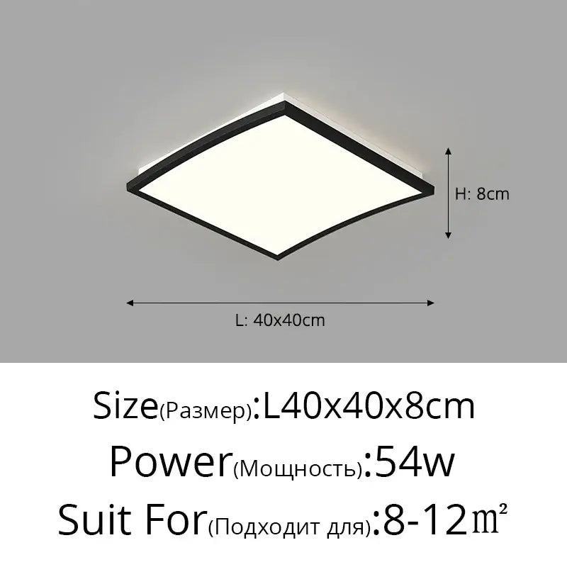 DecorBites™ LED Ceiling Lights: Minimalist Square Design for Bedroom, Living Room, Dining Room Lighting