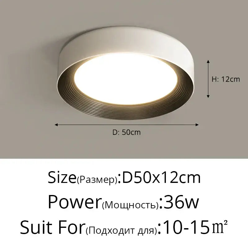 DecorBites™ LED Ceiling Lights: Modern Dimmable Square Circular Indoor Lighting for Bedroom, Balcony, Aisle