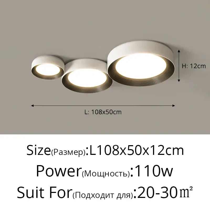 DecorBites™ LED Ceiling Lights: Modern Dimmable Square Circular Indoor Lighting for Bedroom, Balcony, Aisle