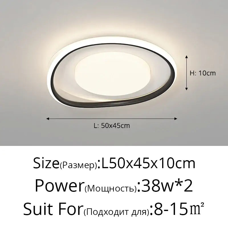 DecorBites™ LED Ceiling Lights White Black Infinite Dimming Home Lighting Fixtures